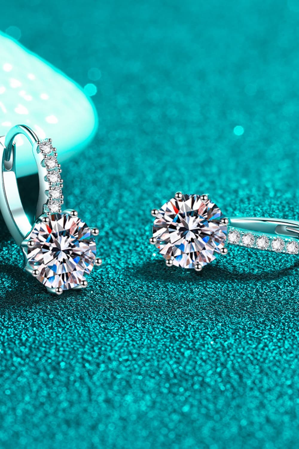 4 Carat Moissanite 925 Sterling Silver Earrings-Teresa&#39;s Fashionista LLC