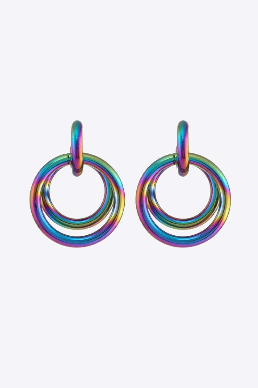 Multicolored Double Hoop Earrings-Teresa&#39;s Fashionista LLC