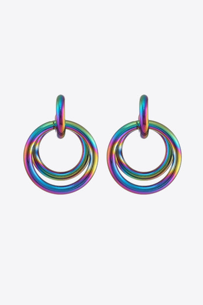 Multicolored Double Hoop Earrings-Teresa&#39;s Fashionista LLC