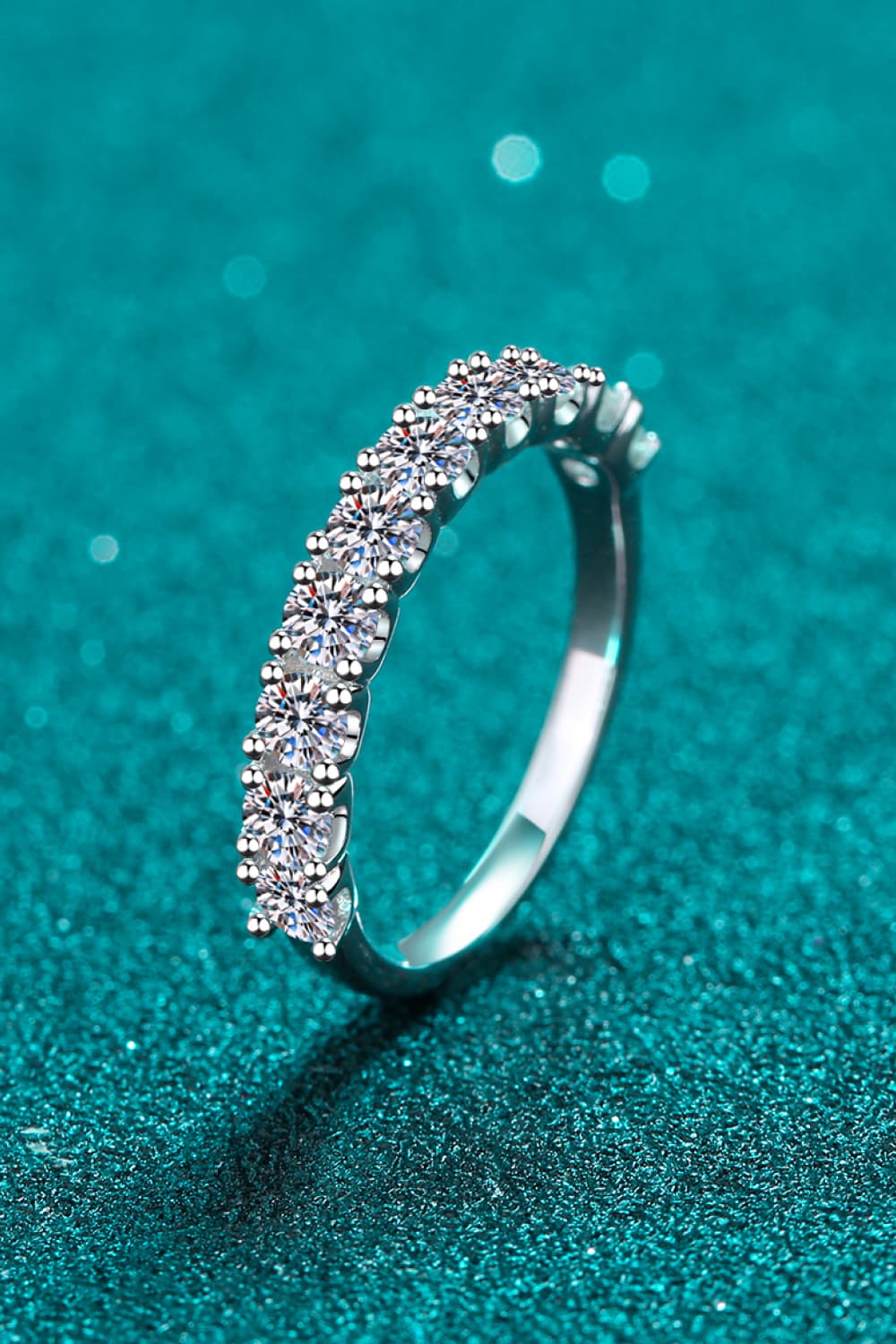 1 Carat Moissanite Half-Eternity Ring-Teresa&#39;s Fashionista LLC