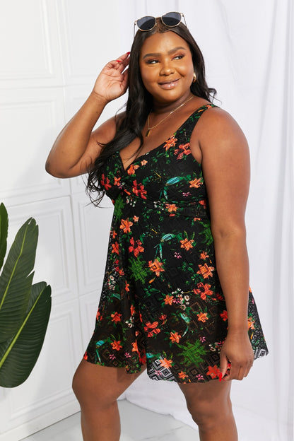 Full Size Twist Front Sleeveless Swim Dress-Teresa&#39;s Fashionista LLC