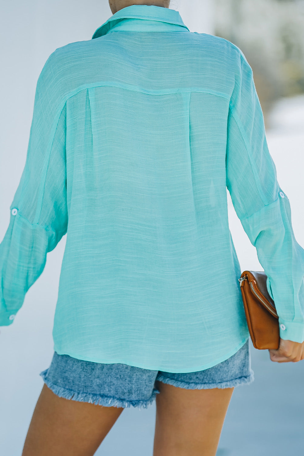 Button-Up Shirt with Breast Pockets-Teresa&#39;s Fashionista LLC