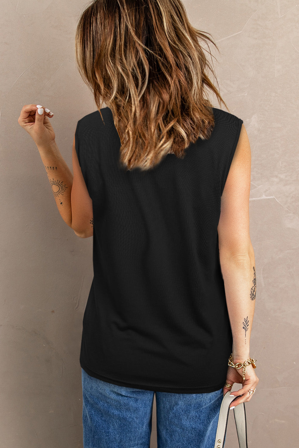 Distressed Round Neck Tank-Teresa&#39;s Fashionista LLC