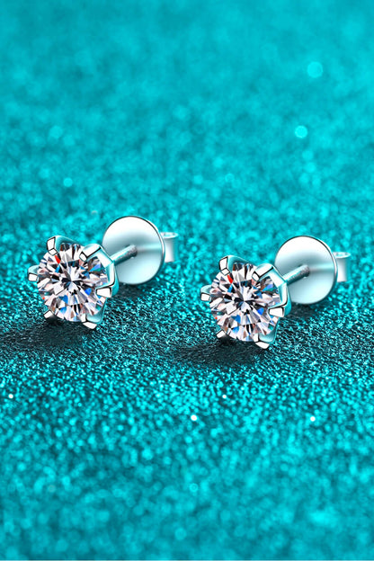 Inlaid Moissanite Stud Earrings-Teresa&#39;s Fashionista LLC