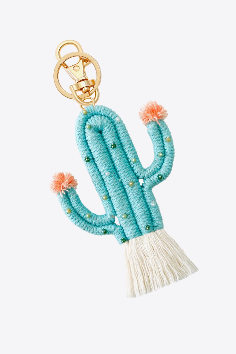 Bead Trim Cactus Keychain with Fringe-Teresa&#39;s Fashionista LLC