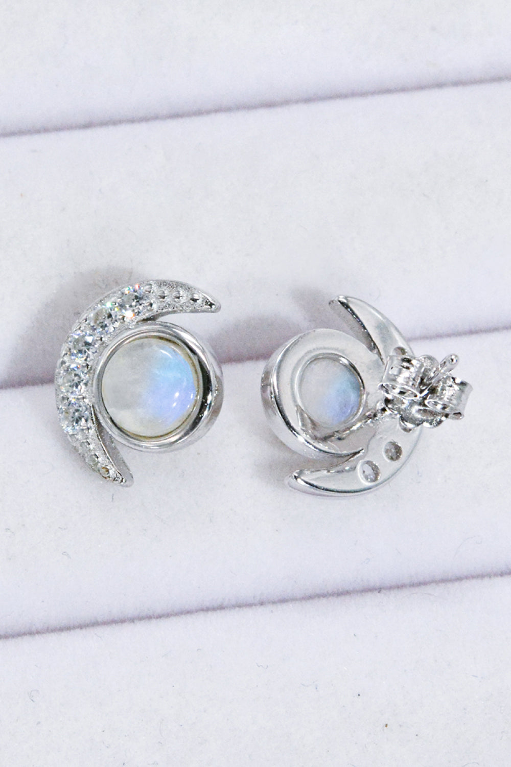 925 Sterling Silver Moonstone Stud Earrings-Teresa&#39;s Fashionista LLC