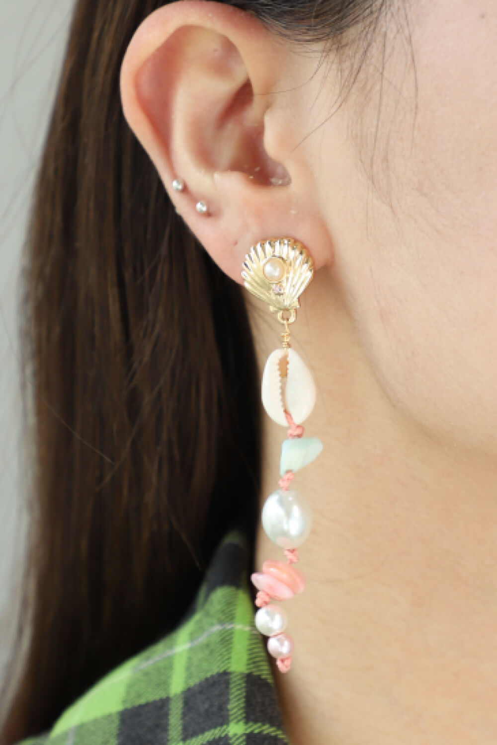 Synthetic Pearl Shell Drop Earrings-Teresa&#39;s Fashionista LLC