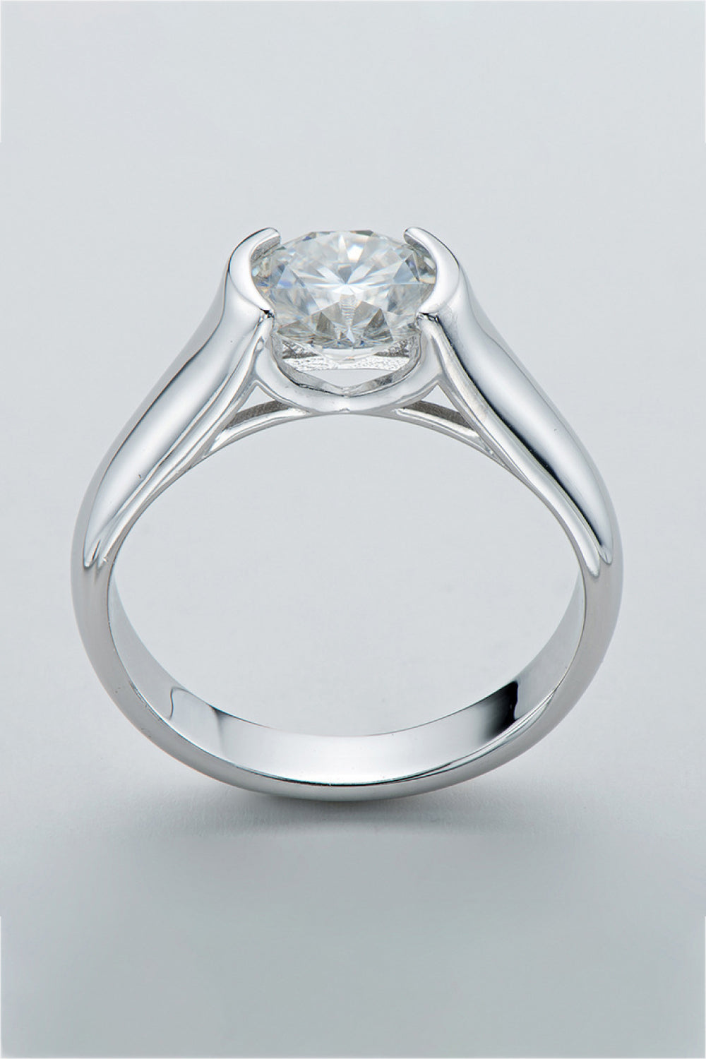 Looking Good 2 Carat Moissanite Platinum-Plated Ring-Teresa&#39;s Fashionista LLC