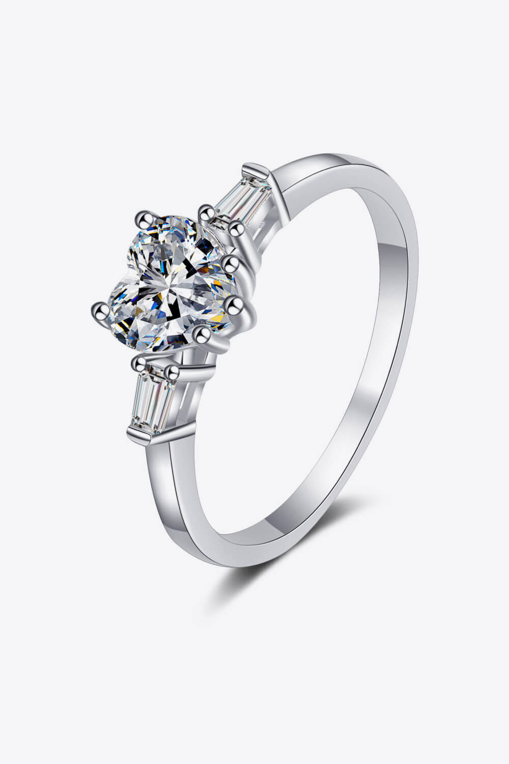 1.2 Carat Moissanite Heart Ring-Teresa&#39;s Fashionista LLC