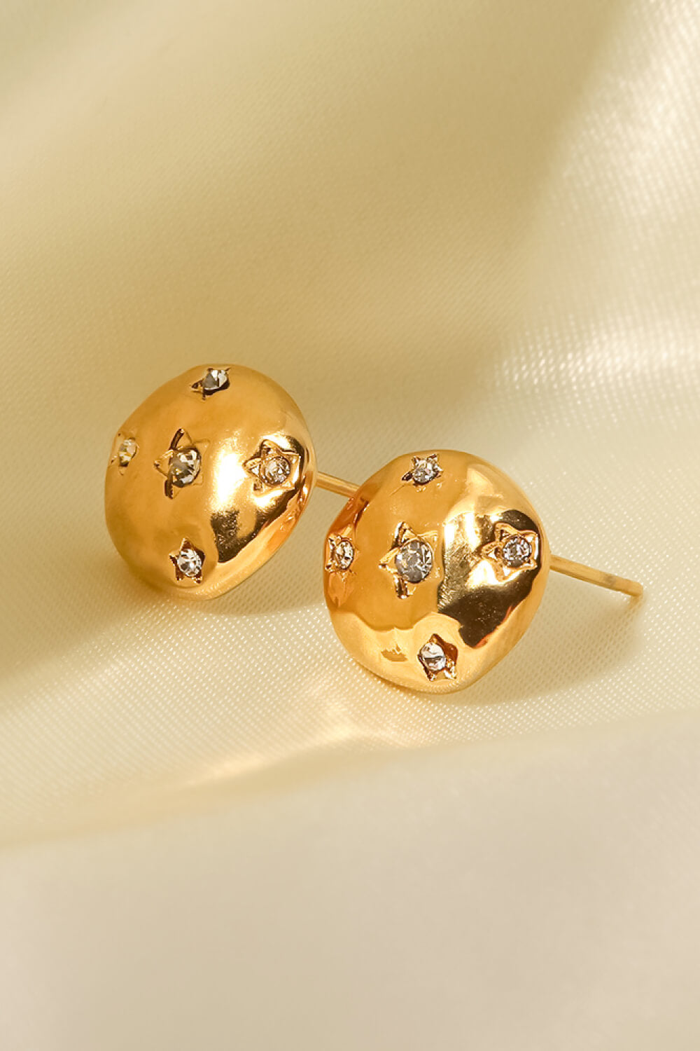 18K Gold-Plated Cubic Zirconia Stud Earrings-Teresa&#39;s Fashionista LLC