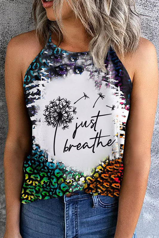 JUST BREATHE Graphic Leopard Tank-Teresa&#39;s Fashionista LLC