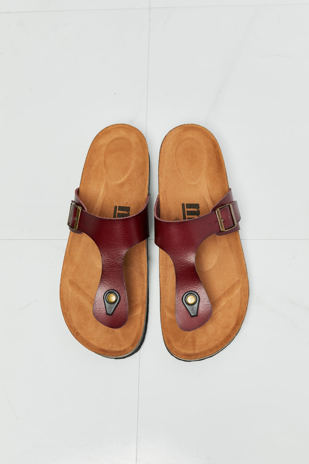 MMShoes Drift Away T-Strap Flip-Flop in Brown-Teresa&#39;s Fashionista LLC