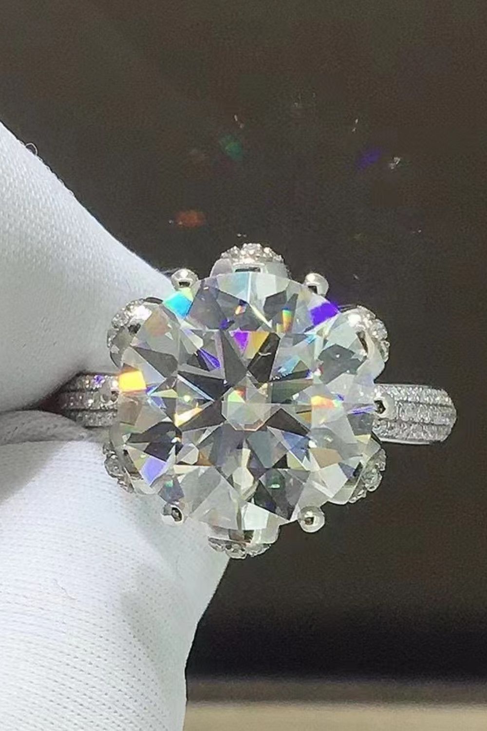 5 Carat Moissanite Side Stone Ring-Teresa&#39;s Fashionista LLC