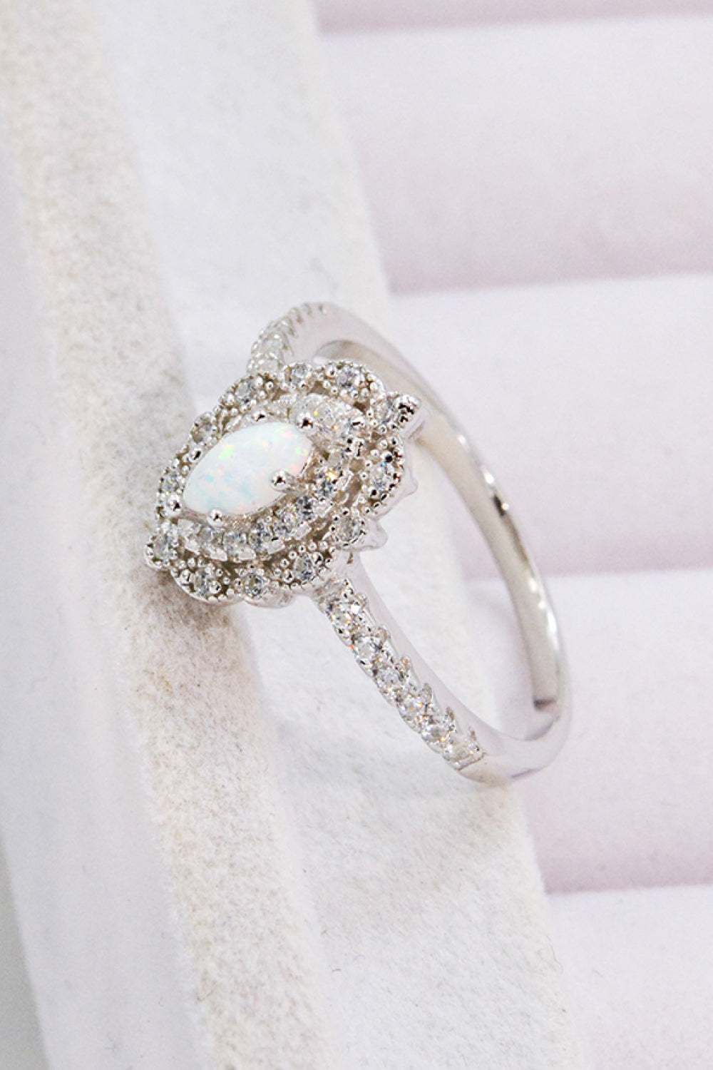 Modern Love Story Opal and Zircon Ring-Teresa&#39;s Fashionista LLC