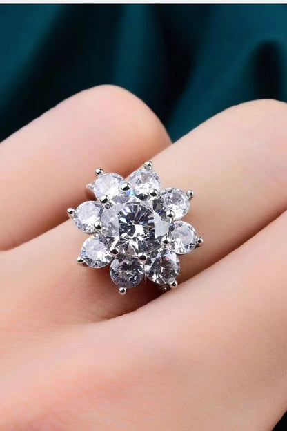 1 Carat Moissanite Flower Ring-Teresa&#39;s Fashionista LLC