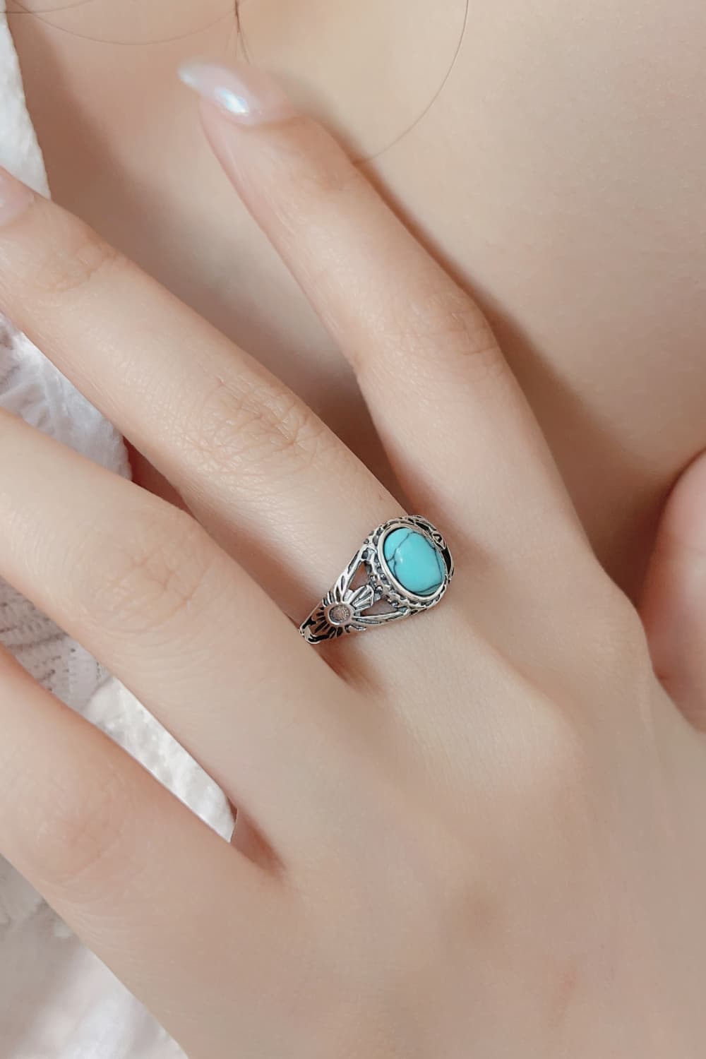 Turquoise 925 Sterling Silver Ring-Teresa&#39;s Fashionista LLC