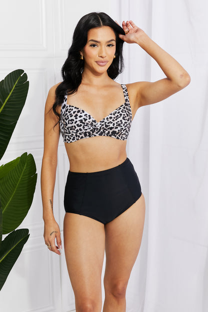 Marina West Swim Take A Dip Twist High-Rise Bikini in Leopard-Teresa&#39;s Fashionista LLC