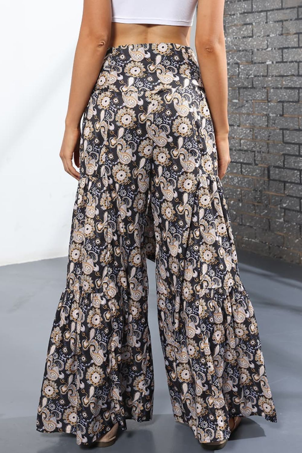 Printed High-Rise Tied Culottes-Teresa&#39;s Fashionista LLC