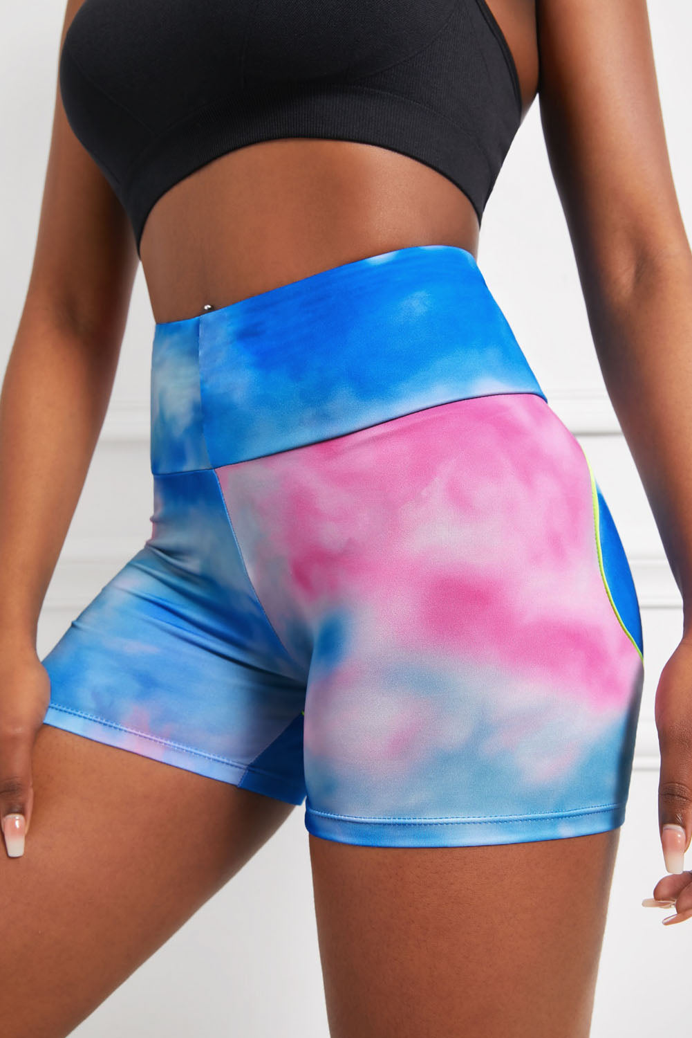 Wide Waistband High Waist Yoga Shorts-Teresa&#39;s Fashionista LLC