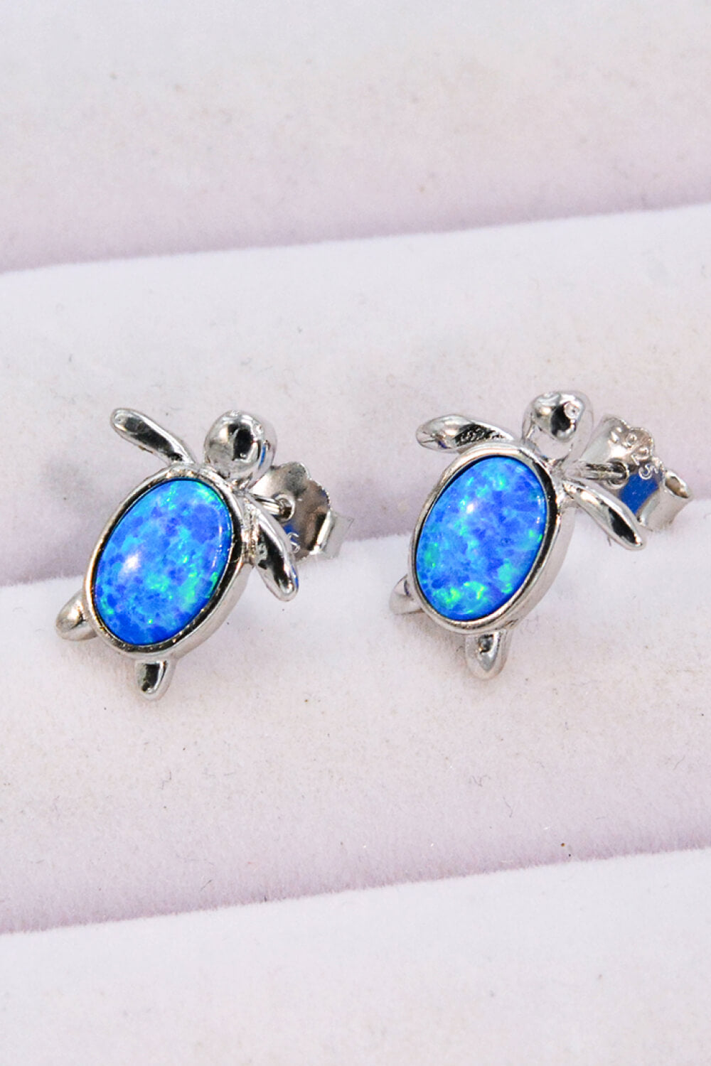 Opal Turtle Stud Earrings-Teresa&#39;s Fashionista LLC