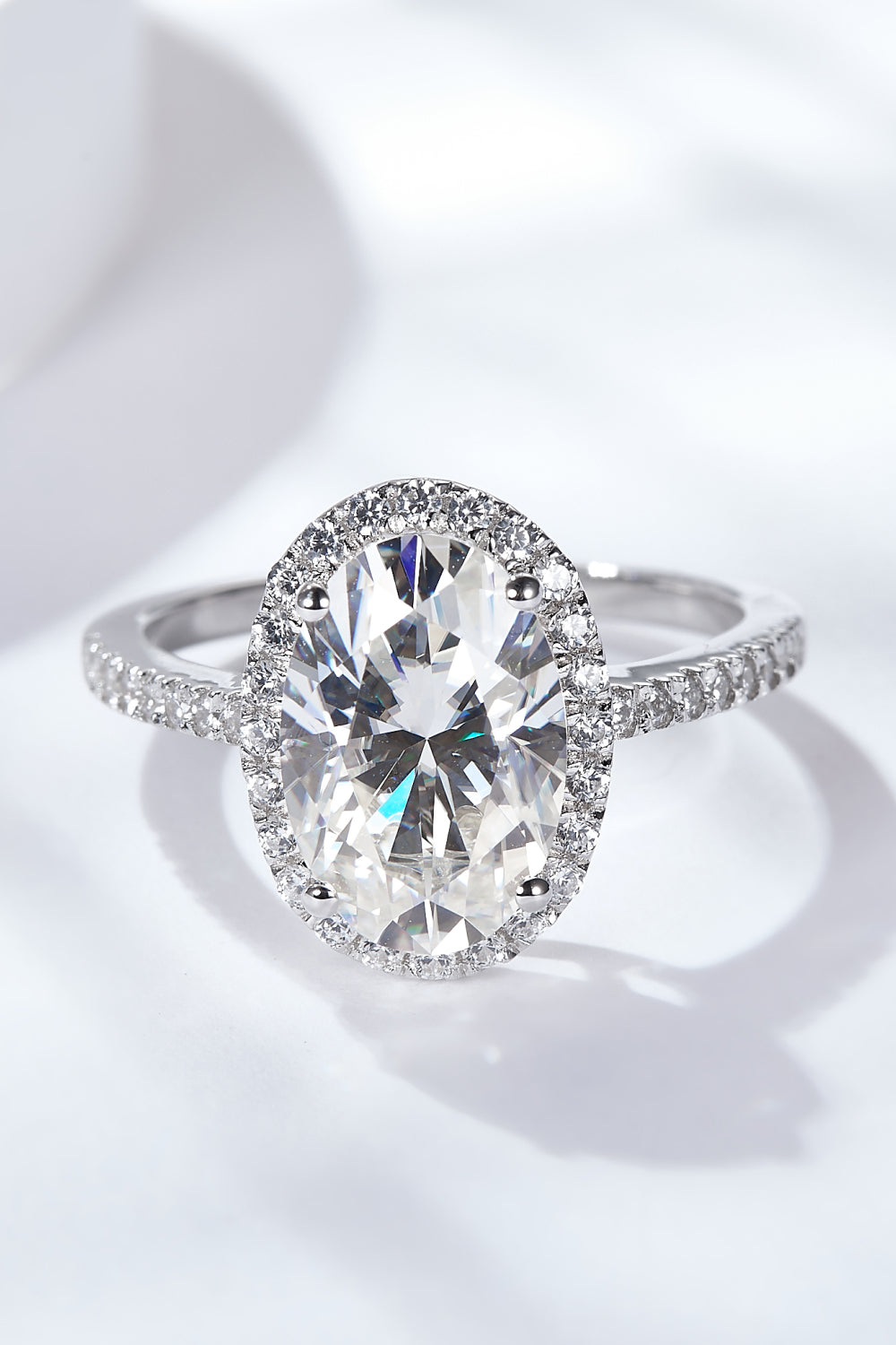 4.5 Carat Moissanite Halo Ring-Teresa&#39;s Fashionista LLC