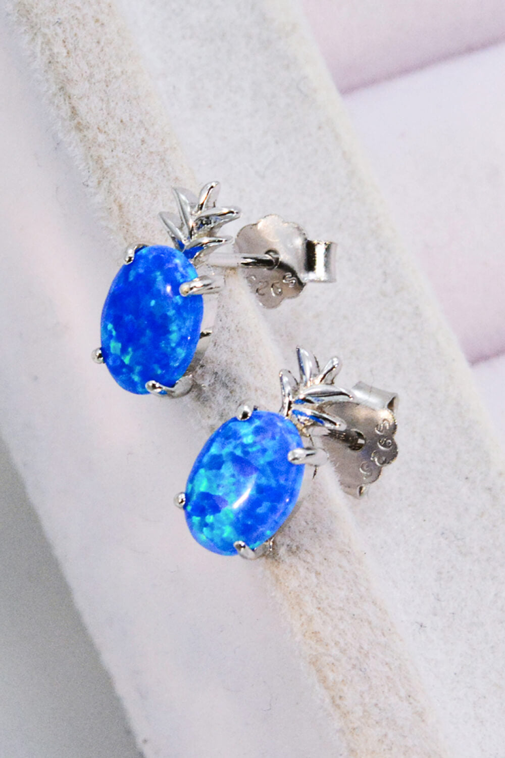 Opal Pineapple Platinum-Plated Earrings-Teresa&#39;s Fashionista LLC