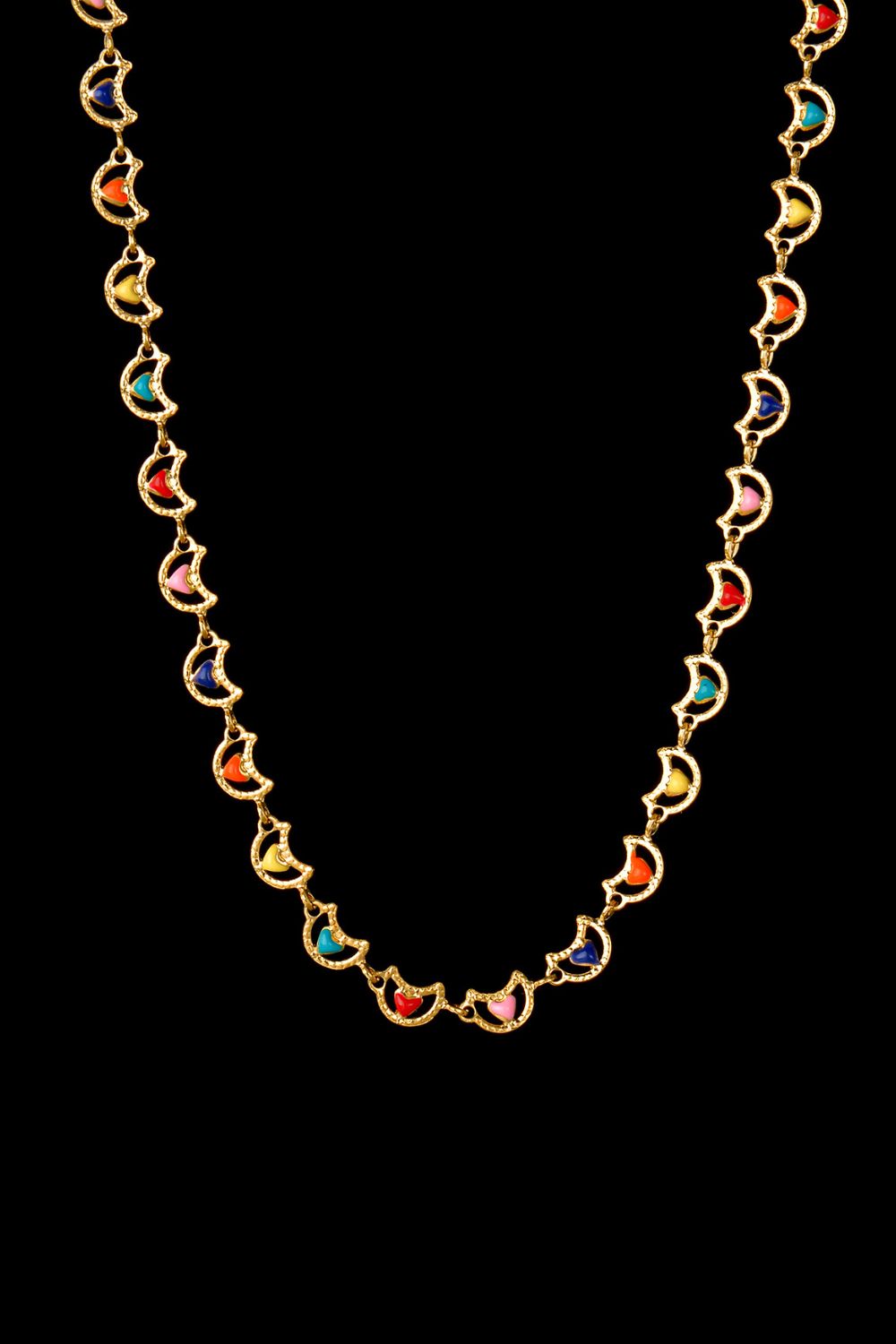 Multicolored Heart Stainless Steel Necklace-Teresa&#39;s Fashionista LLC