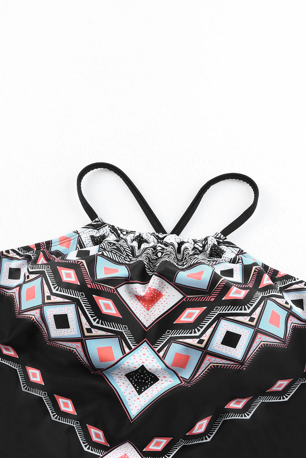 Geometric Print Tie Back One-Piece Swimsuit-Teresa&#39;s Fashionista LLC