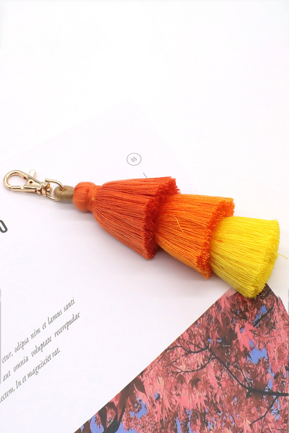 Assorted 4-Pack Multicolored Fringe Keychain-Teresa&#39;s Fashionista LLC