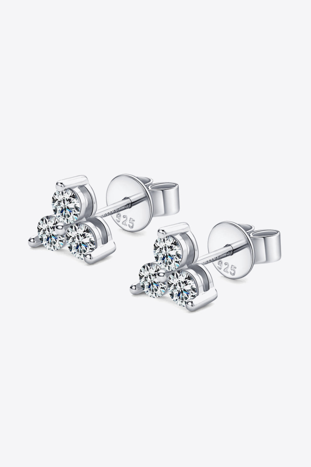 Moissanite 925 Sterling Silver Stud Earrings-Teresa&#39;s Fashionista LLC