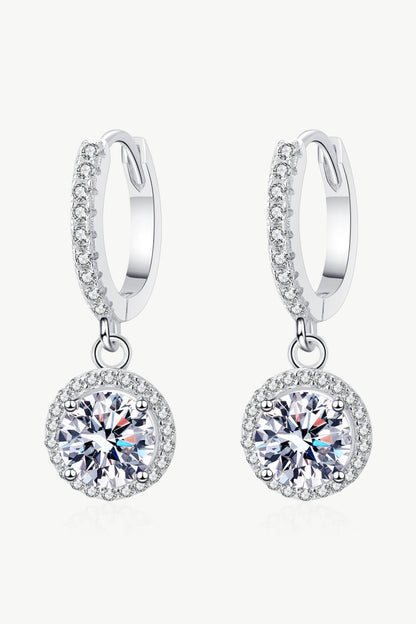 Moissanite Round-Shaped Drop Earrings-Teresa&#39;s Fashionista LLC