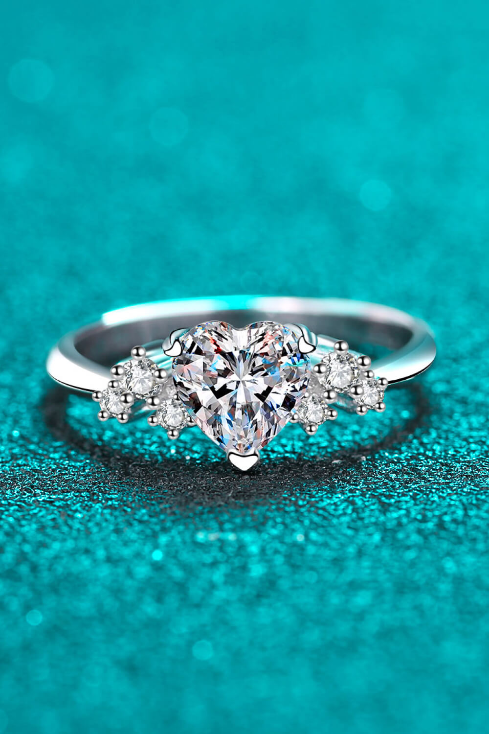 1 Carat Moissanite Heart Ring-Teresa&#39;s Fashionista LLC