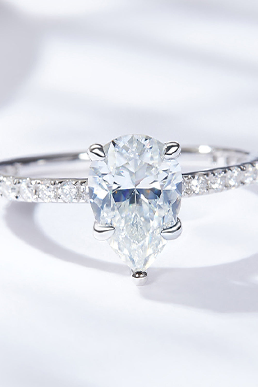 1.8 Carat Moissanite Side Stone Ring-Teresa&#39;s Fashionista LLC