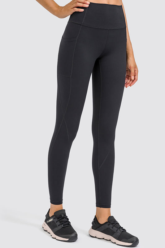 High Rise Yoga Leggings with Side Pocket-Teresa&#39;s Fashionista LLC