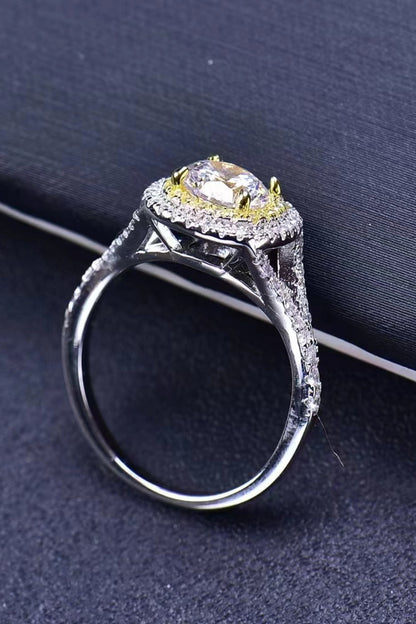 Two-Tone 1 Carat Moissanite Ring-Teresa&#39;s Fashionista LLC