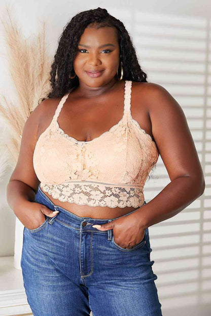 JadyK Juliette Full Size Crisscross Lace Bralette-Teresa&#39;s Fashionista LLC