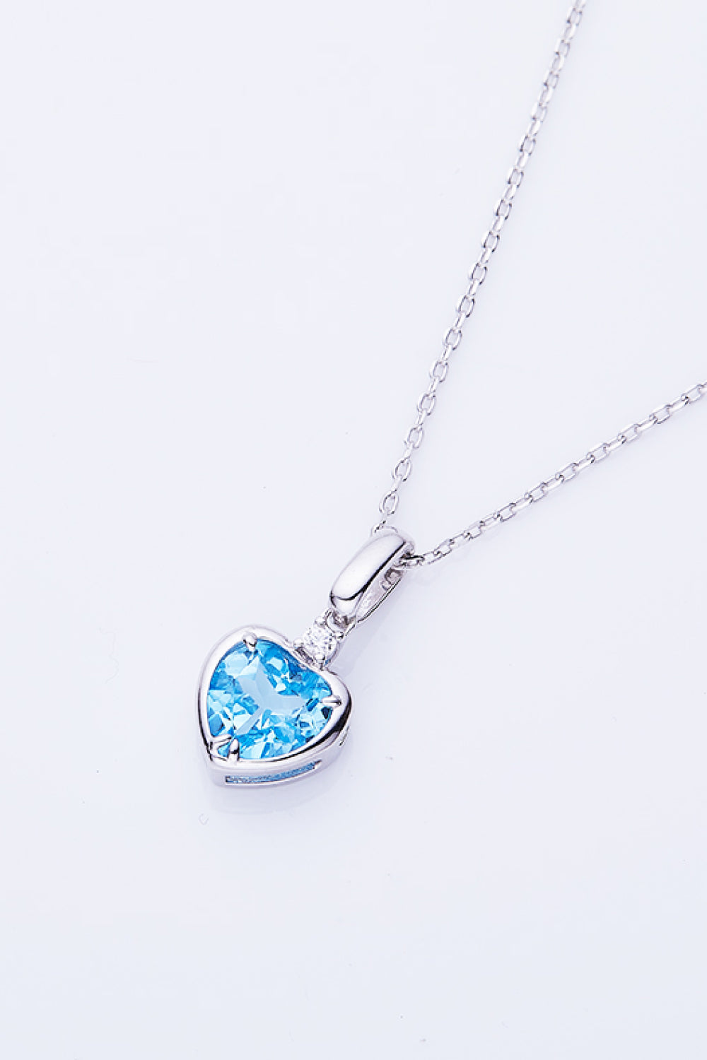 Topaz Heart Pendant Necklace-Teresa&#39;s Fashionista LLC