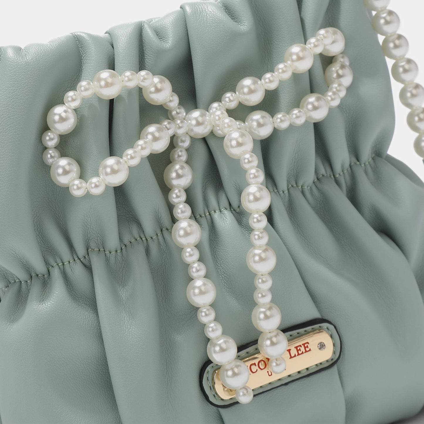 Nicole Lee USA Pearl Bow Chain Strap Purse-Teresa&#39;s Fashionista LLC