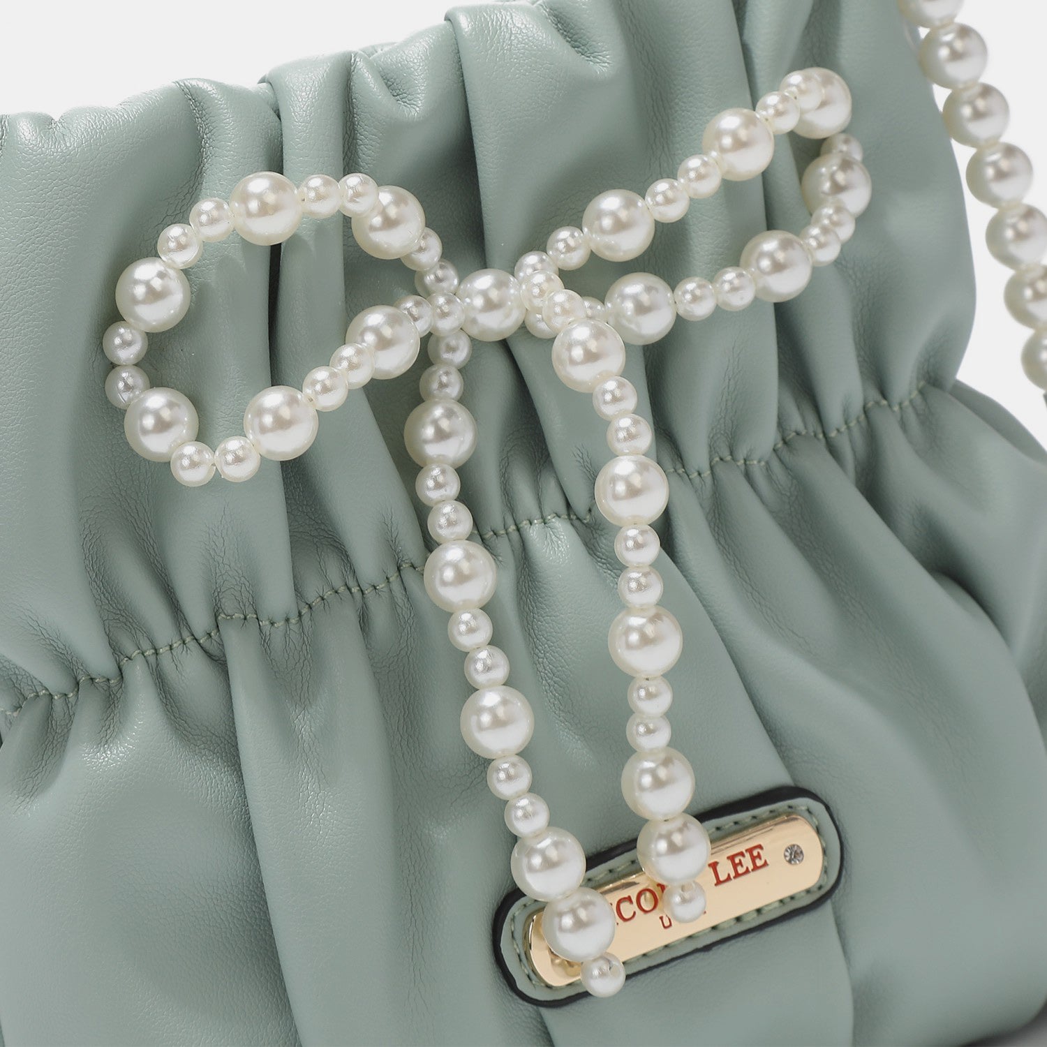 Nicole Lee USA Pearl Bow Chain Strap Purse-Teresa&#39;s Fashionista LLC