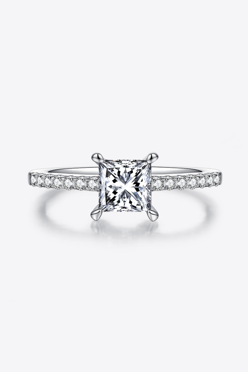 1.21 Carat Moissanite 925 Sterling Silver Side Stone Ring-Teresa&#39;s Fashionista LLC