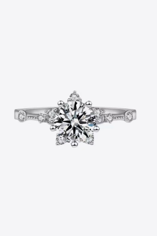 1 Carat Moissanite 6-Prong Ring-Teresa&#39;s Fashionista LLC