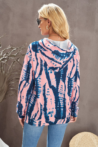 Tie-Dye Drawstring Hoodie with Pocket-Teresa&#39;s Fashionista LLC