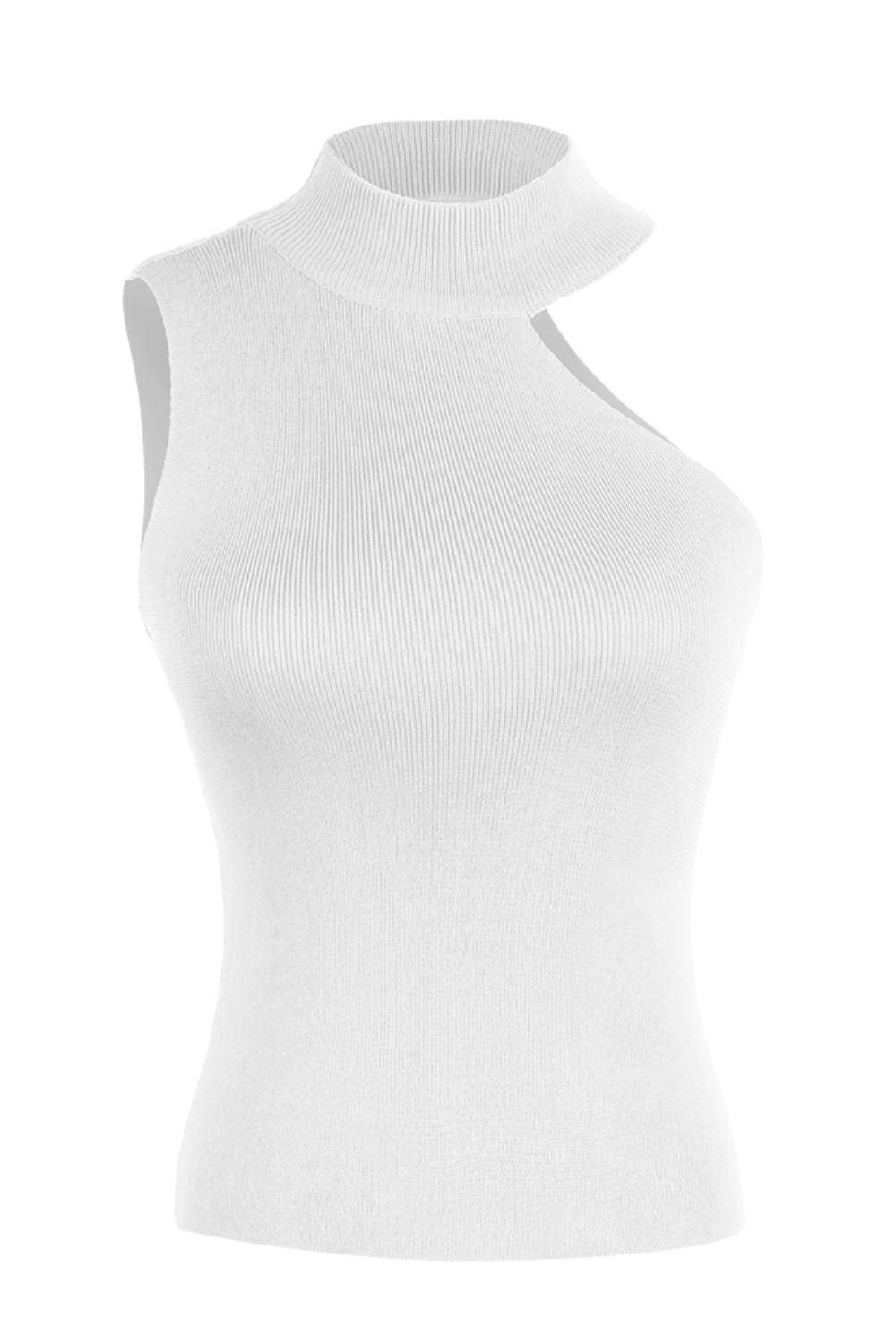 Asymmetrical Sleeveless Rib-Knit Top-Teresa&#39;s Fashionista LLC