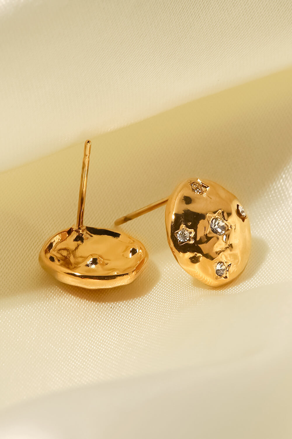 18K Gold-Plated Cubic Zirconia Stud Earrings-Teresa&#39;s Fashionista LLC