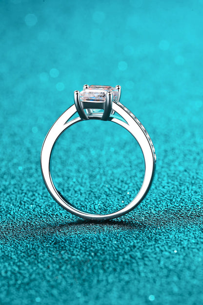 925 Sterling Silver Side Stone Moissanite Ring-Teresa&#39;s Fashionista LLC