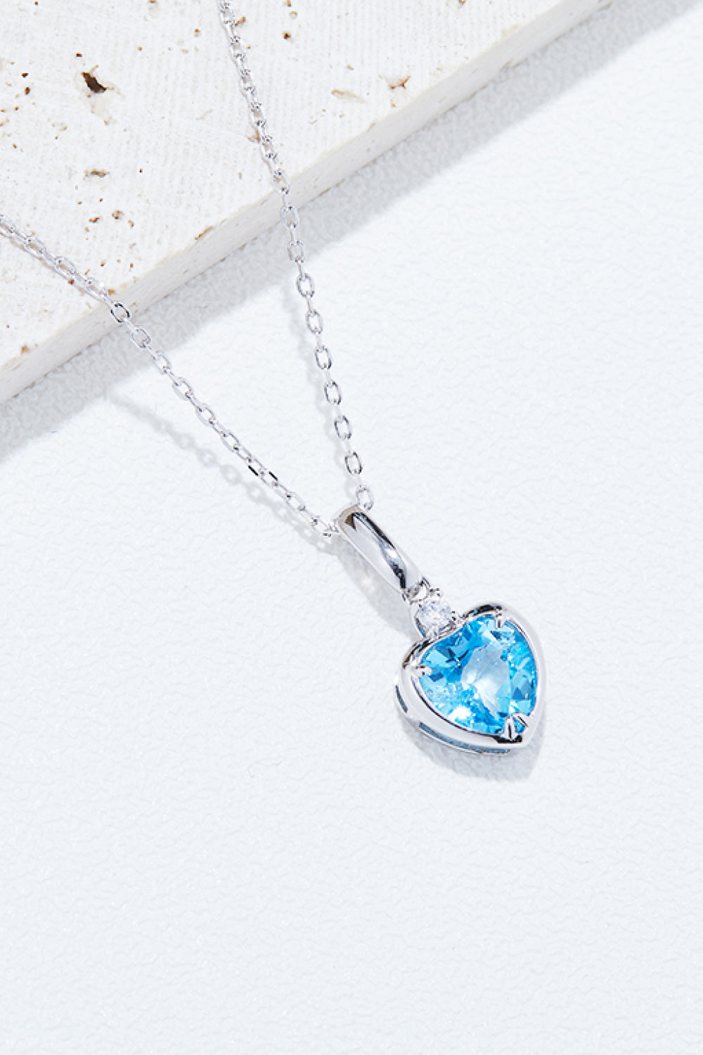 Topaz Heart Pendant Necklace-Teresa&#39;s Fashionista LLC