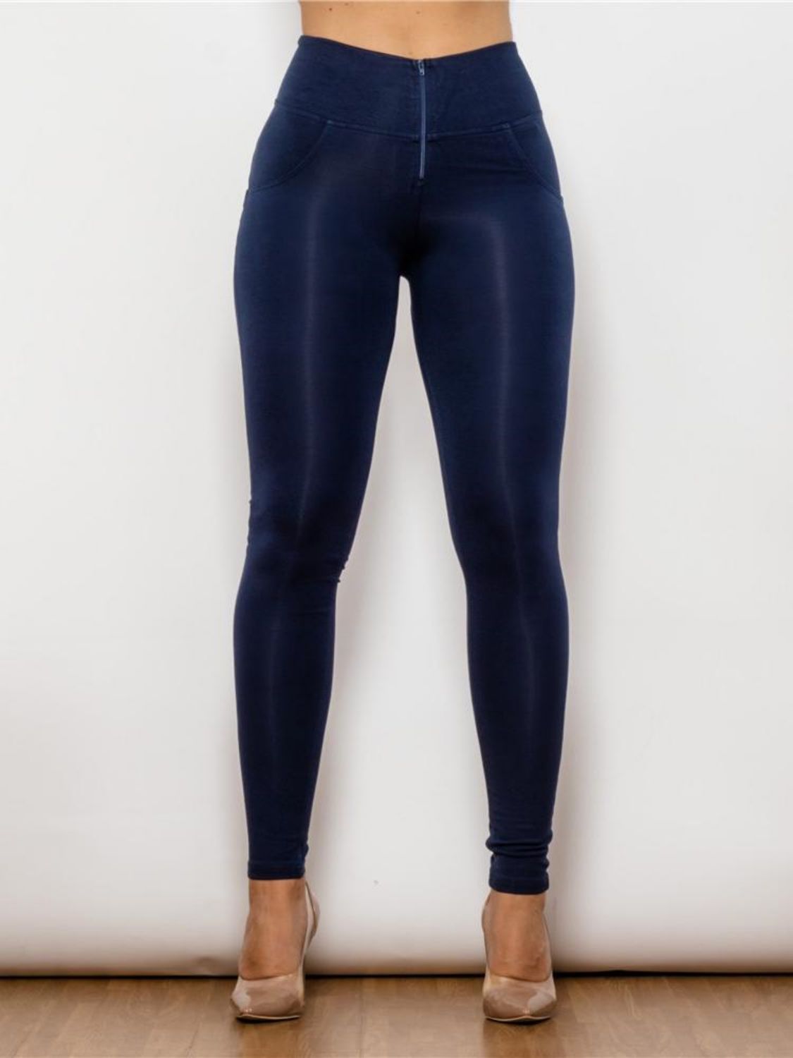 Full Size Zip Detail High Waist Leggings-Teresa&#39;s Fashionista LLC