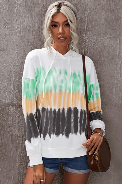 Tie-Dye Drawstring Pullover Hoodie-Teresa&#39;s Fashionista LLC