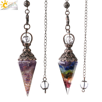 Chakra Healing Pendulum Crystals-Teresa&#39;s Fashionista LLC