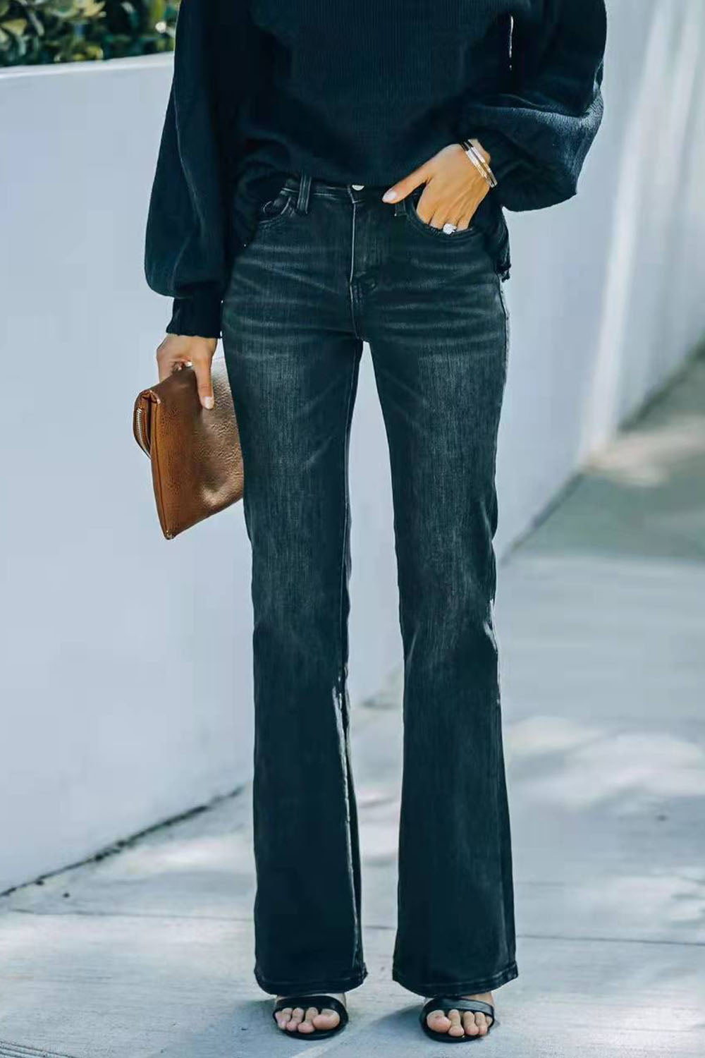 Buttoned Long Jeans-Teresa&#39;s Fashionista LLC